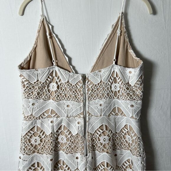 Lulus Cream Crochet Lace Wedding Date Romantic night Vacation Dress Size XL - Picture 8 of 12